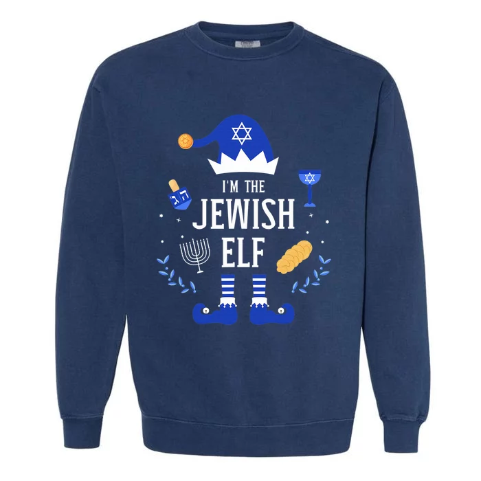 Funny i'm the jewish elf for hanukkah christmas chanukah Garment-Dyed Sweatshirt