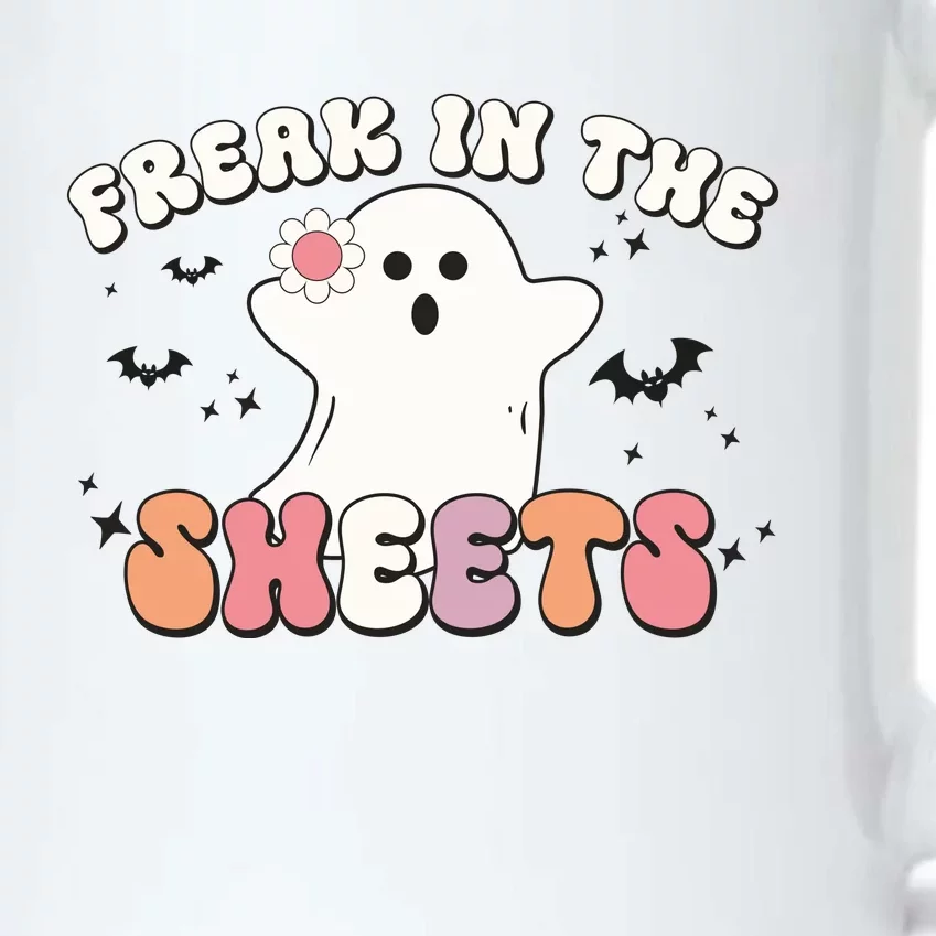 Freak In The Sheets Halloween Reto Gifts Cute Ghost Funny Black Color Changing Mug