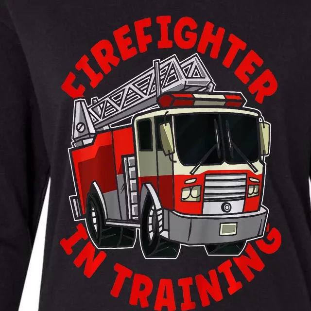 Firefighter In Training  Fire Truck Womens Cotton Relaxed Long Sleeve T-Shirt