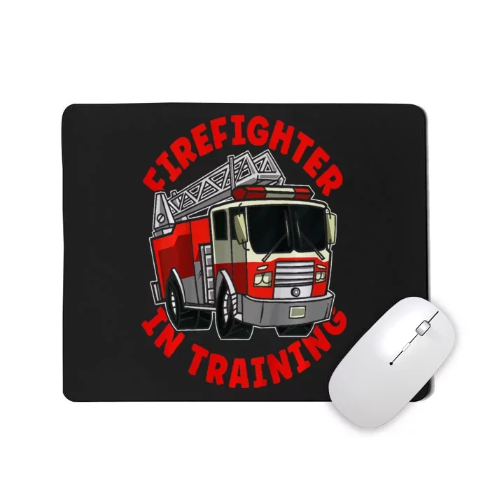 Firefighter In Training  Fire Truck Mousepad