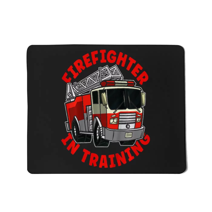 Firefighter In Training  Fire Truck Mousepad