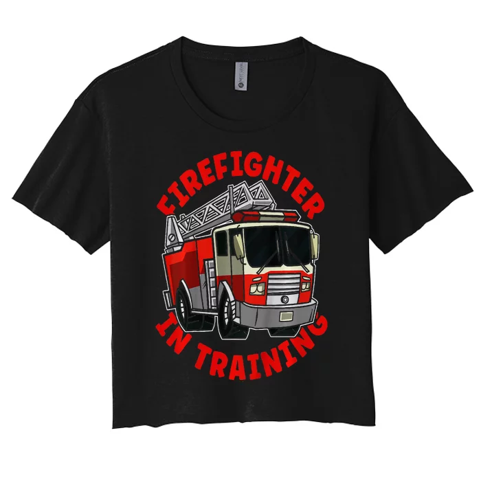 Firefighter In Training  Fire Truck Women's Crop Top Tee