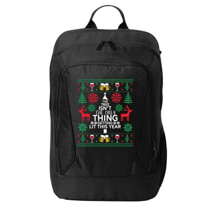 Funny Ing Tree Beer Ugly Christmas Sweaters Gift City Backpack