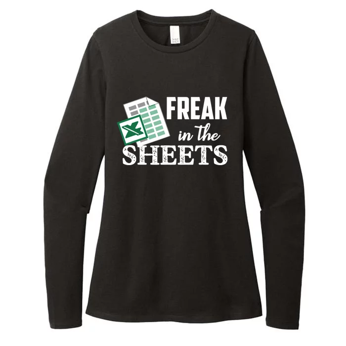 Freak In The Excel Sheets Funny Accountant Spreadsheet Womens CVC Long Sleeve Shirt