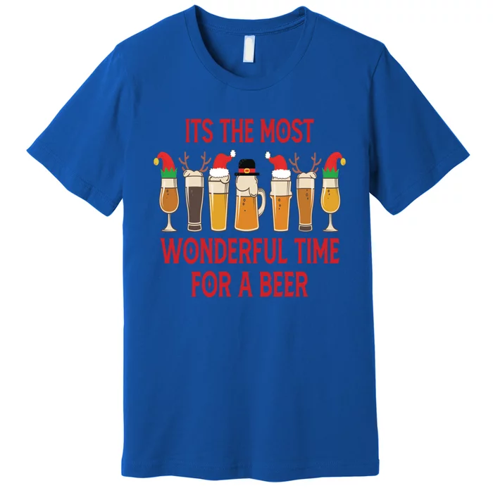 Funny It's The Most Wonderful Time Beer Ing Xmas Funny Gift Premium T-Shirt