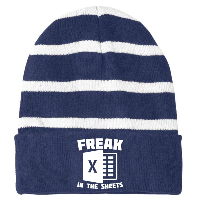 Freak In The Sheets Funny Accountant Analyst Secretary Striped Beanie with Solid Band