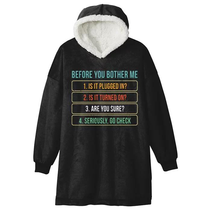 Funny Information Technology Tech Technical Support Gift Hooded Wearable Blanket