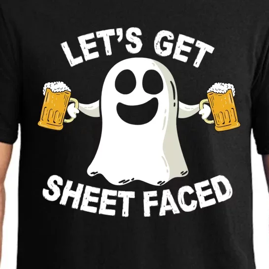 Funny Ing Team Halloween Costume LetS Get Sheet Faced Gift Pajama Set