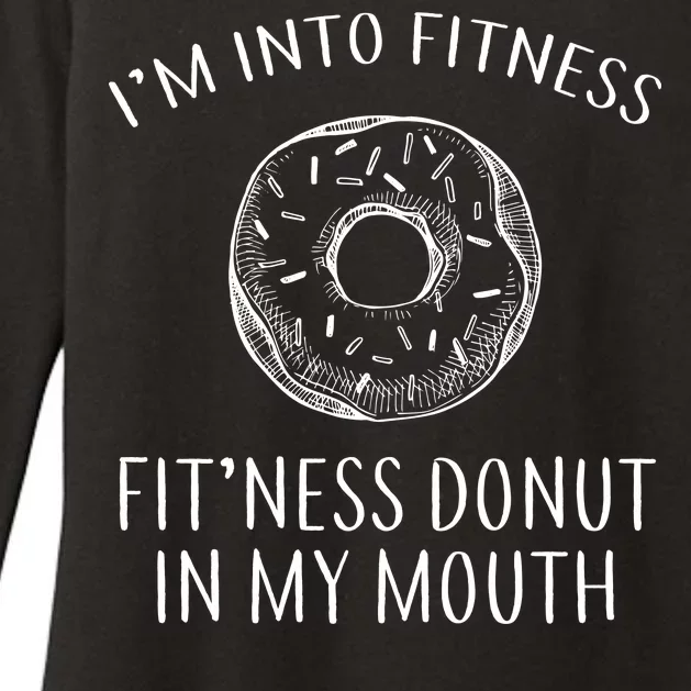 Fitness Fit'ness Donut In My Mouth Womens CVC Long Sleeve Shirt