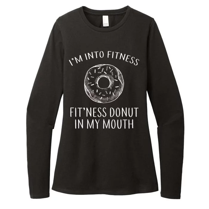 Fitness Fit'ness Donut In My Mouth Womens CVC Long Sleeve Shirt