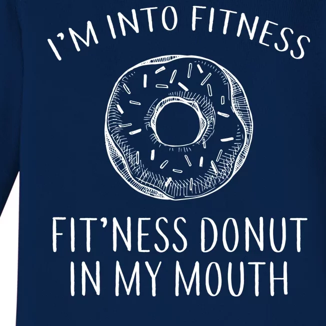 Fitness Fit'ness Donut In My Mouth Baby Long Sleeve Bodysuit