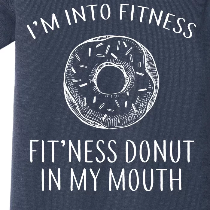 Fitness Fit'ness Donut In My Mouth Baby Bodysuit