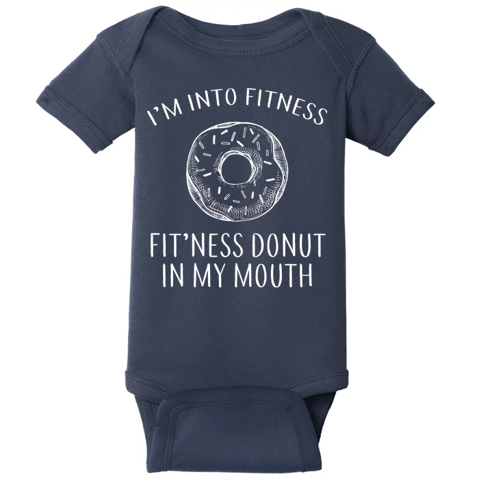 Fitness Fit'ness Donut In My Mouth Baby Bodysuit