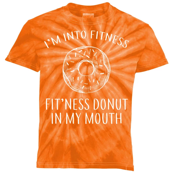 Fitness Fit'ness Donut In My Mouth Kids Tie-Dye T-Shirt