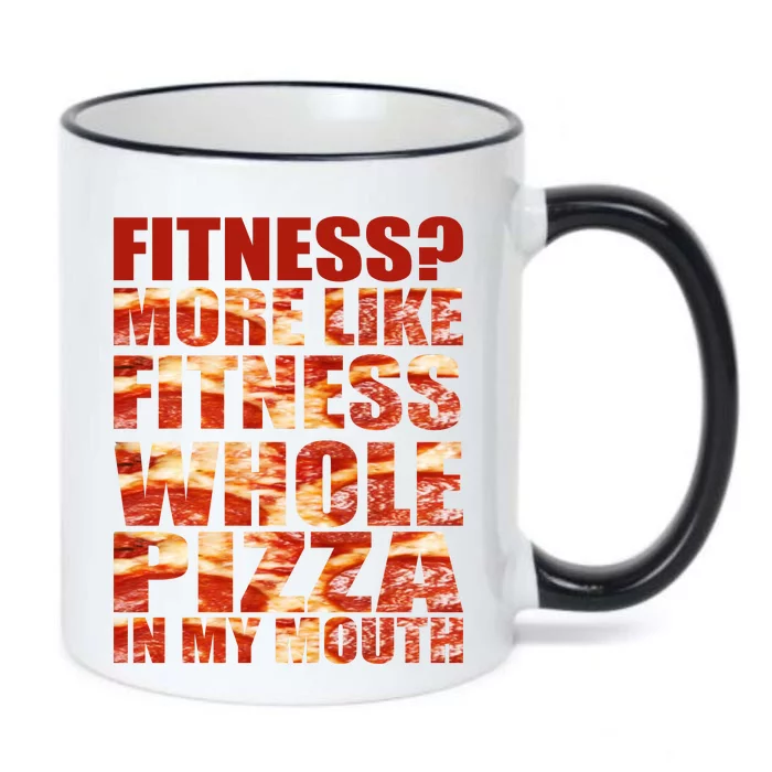 Fitness More Like Fitness Whole Pizza In My Mouth Black Color Changing Mug