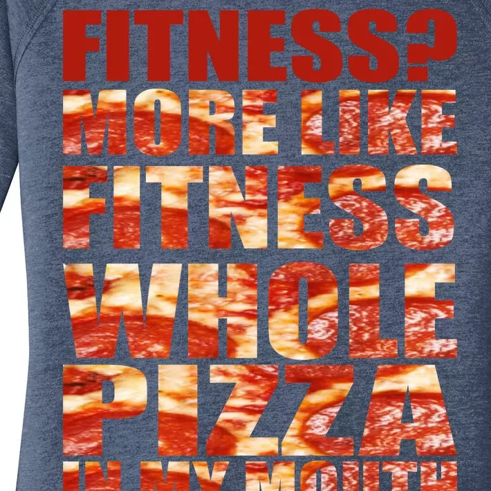 Fitness More Like Fitness Whole Pizza In My Mouth Women's Perfect Tri Tunic Long Sleeve Shirt