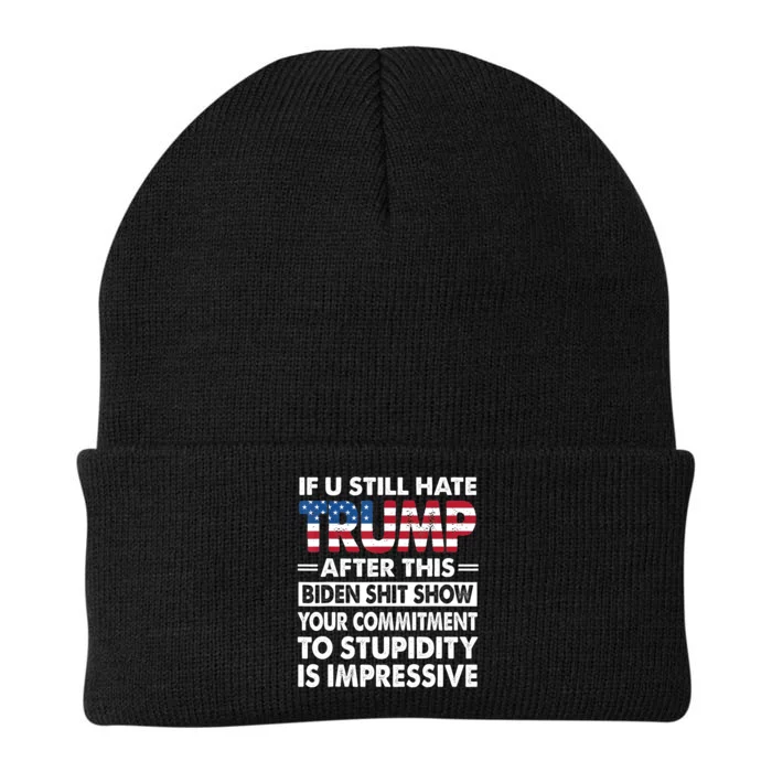 Funny If U Still Hate Trump After This Biden Knit Cap Winter Beanie