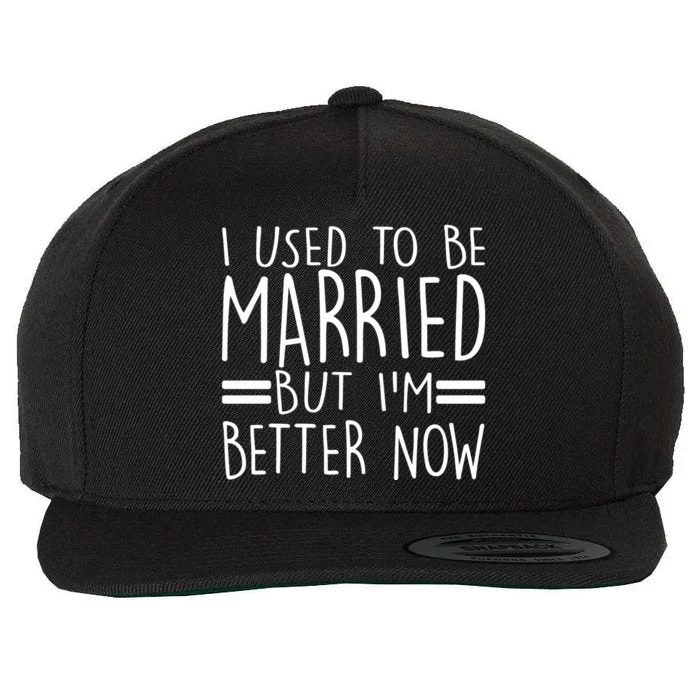 Funny I Used To Be Married But I'm Better Now Wool Snapback Cap