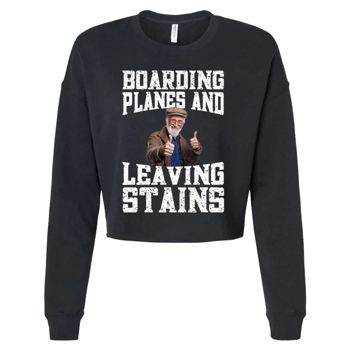 Funny Inappropriate Vacation Design Embarrassing Airport Cropped Pullover Crew