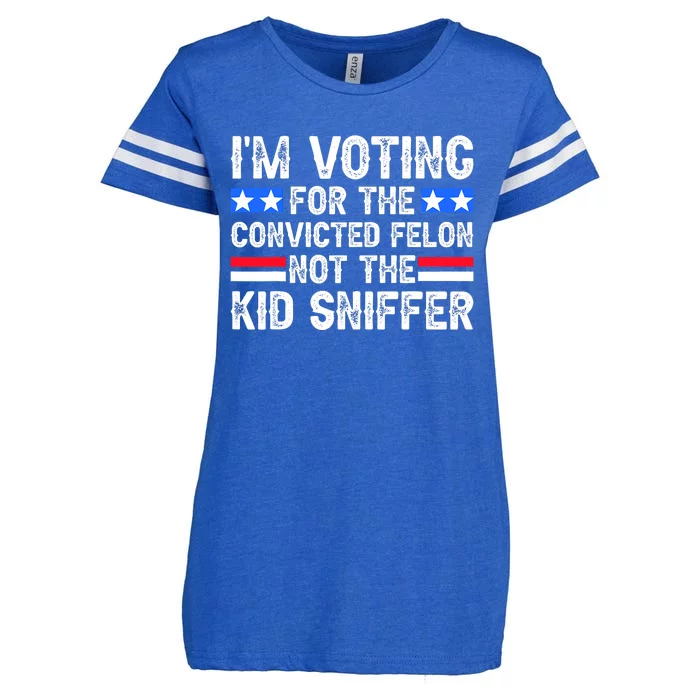 Funny IM Voting For The Convicted Felon Enza Ladies Jersey Football T-Shirt