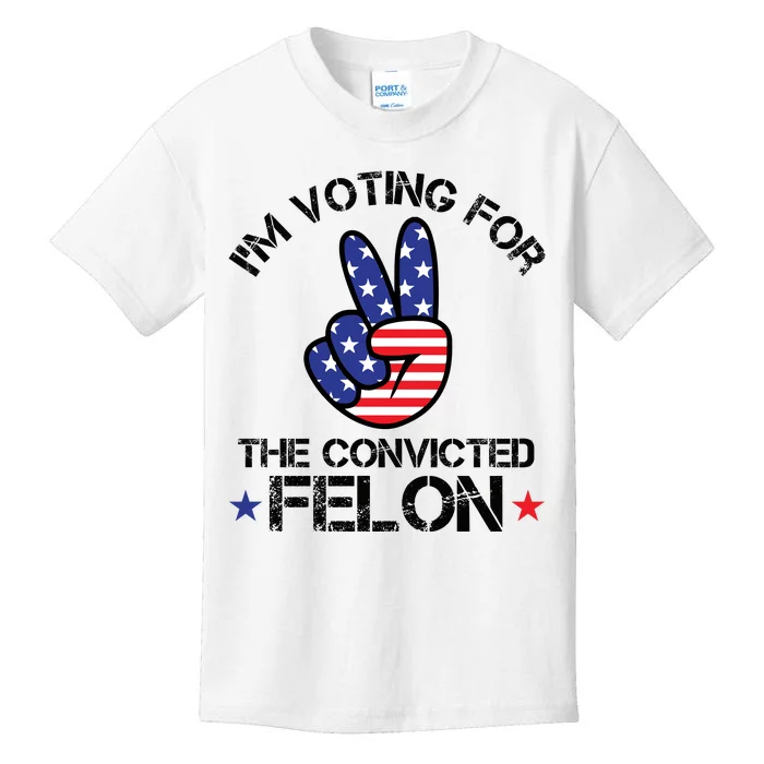 Funny IM Voting For The Convicted Felon Kids T-Shirt