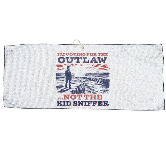 Funny IM Voting For The Outlaw Not The K.I.D Sniffer Large Microfiber Waffle Golf Towel