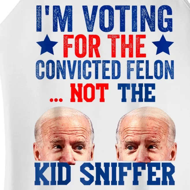 Funny IM Voting For The Convicted Felon Not Sniffer Women’s Perfect Tri Rocker Tank