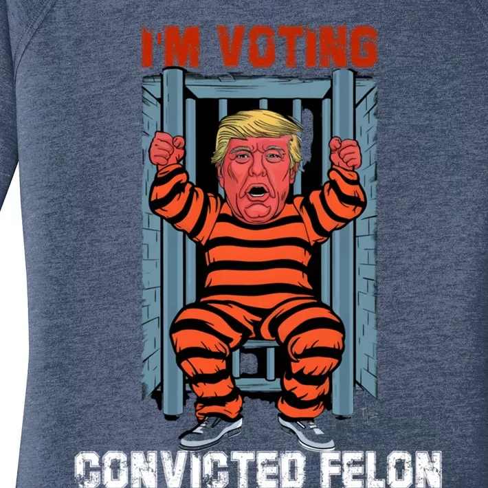 Funny IM Voting Convicted Felon Meaningful Gift Women's Perfect Tri Tunic Long Sleeve Shirt