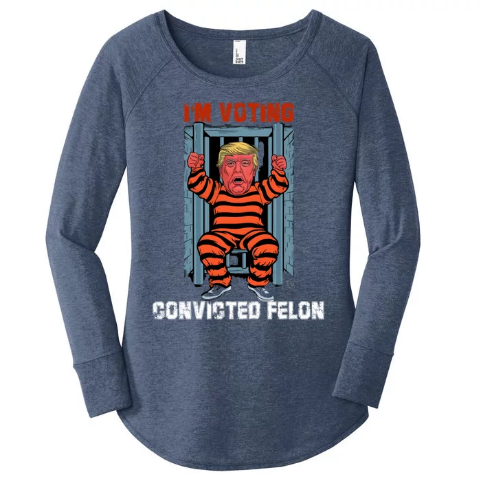 Funny IM Voting Convicted Felon Meaningful Gift Women's Perfect Tri Tunic Long Sleeve Shirt