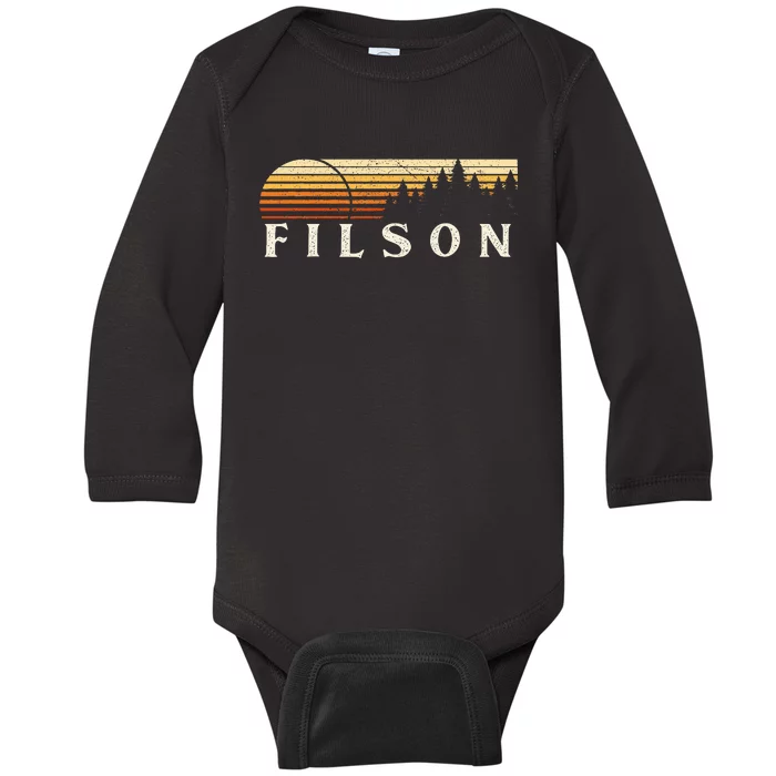 Filson Il Vintage Evergreen Sunset Eighties Retro Baby Long Sleeve Bodysuit