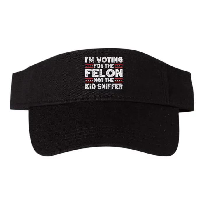 Funny IM Voting For The Felon 2024 Valucap Bio-Washed Visor