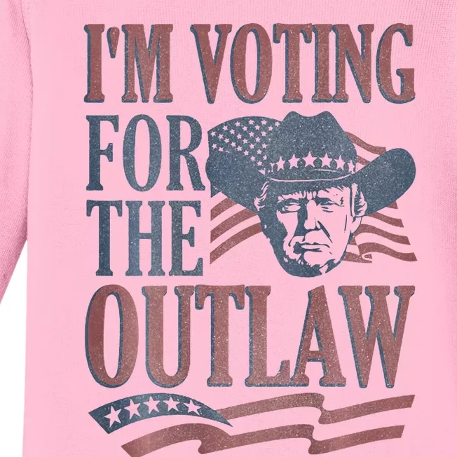 Funny IM Voting For The Convicted Felon 2 Sided Baby Long Sleeve Bodysuit