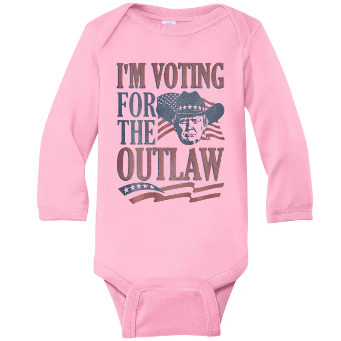 Funny IM Voting For The Convicted Felon 2 Sided Baby Long Sleeve Bodysuit