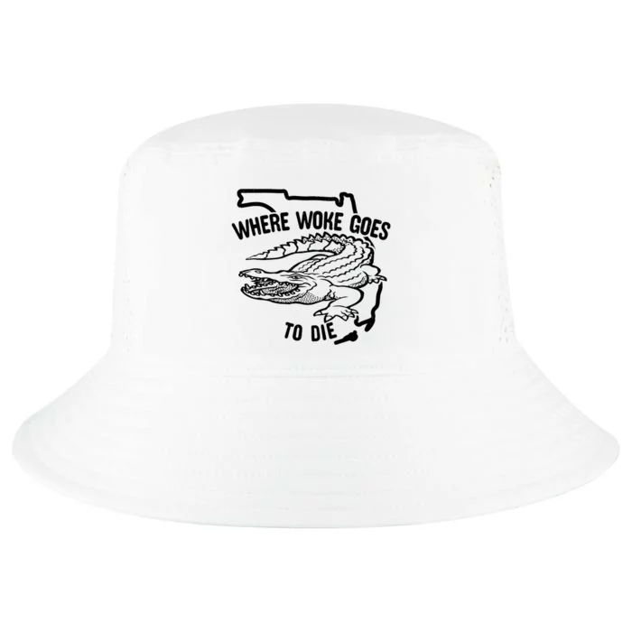 Florida Is Where Woke Goes To Die Crocodile Alligator Cool Comfort Performance Bucket Hat