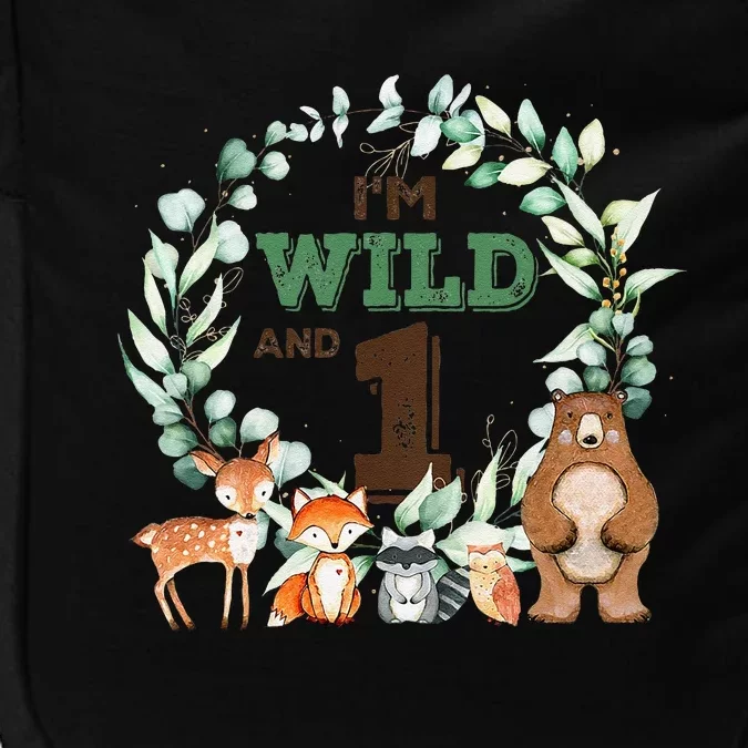 Funny Im Wild And One Zoo Theme Birthday Safari Jungle Animals Impact Tech Backpack