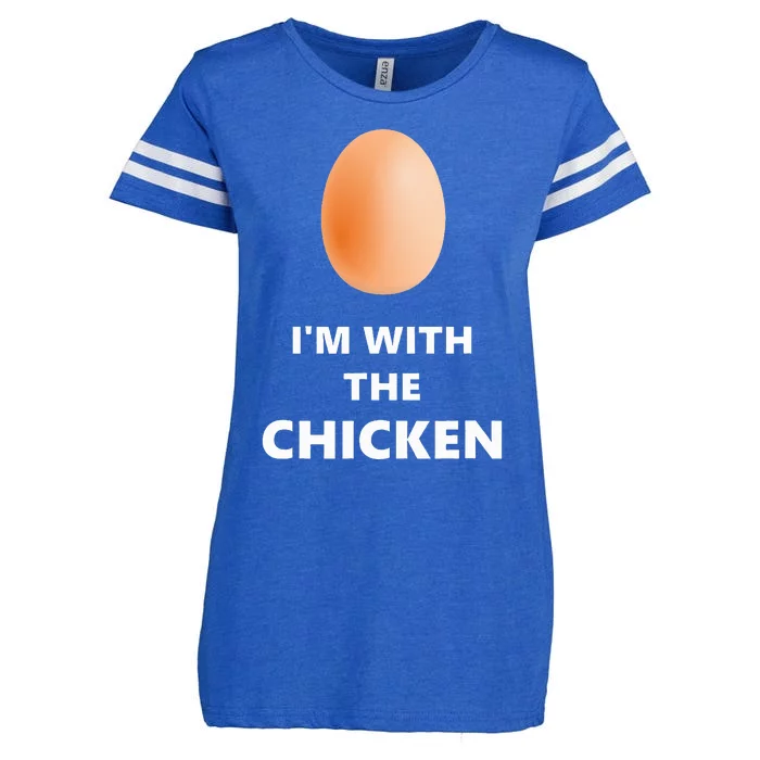 Fun IM With The Chicken Egg Halloween Costume Enza Ladies Jersey Football T-Shirt