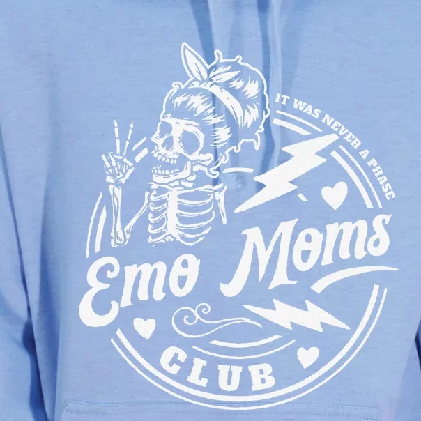 Funny It Was Never A Phase Emo Moms Club MotherS Day Skeleton Gift Unisex Surf Hoodie