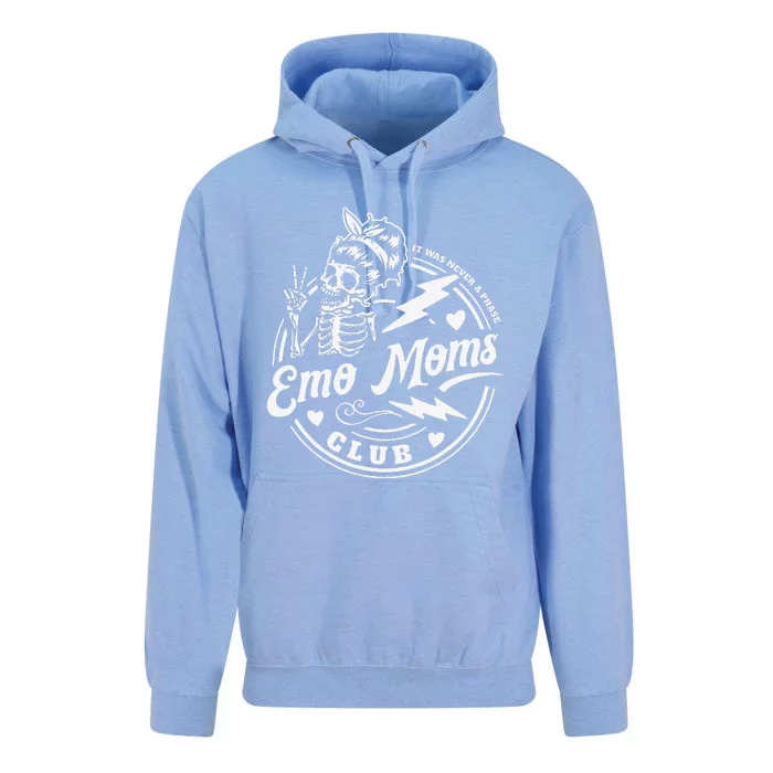 Funny It Was Never A Phase Emo Moms Club MotherS Day Skeleton Gift Unisex Surf Hoodie