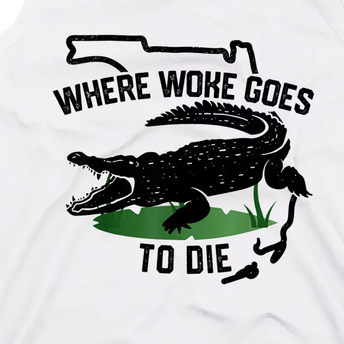 Florida Is Where Woke Goes To Die Crocodile Alligator Tank Top