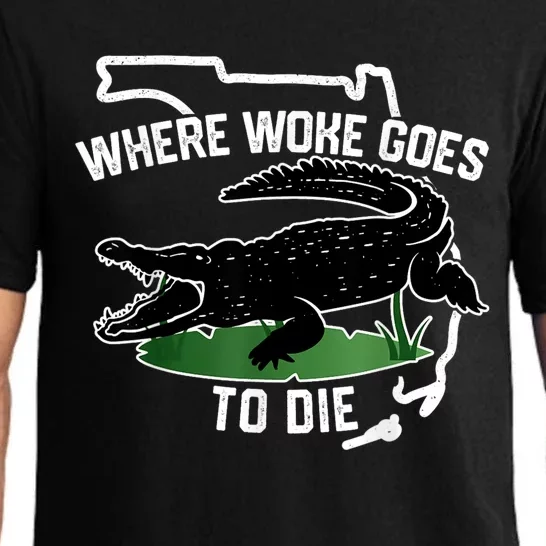 Florida Is Where Woke Goes To Die Crocodile Alligator Pajama Set