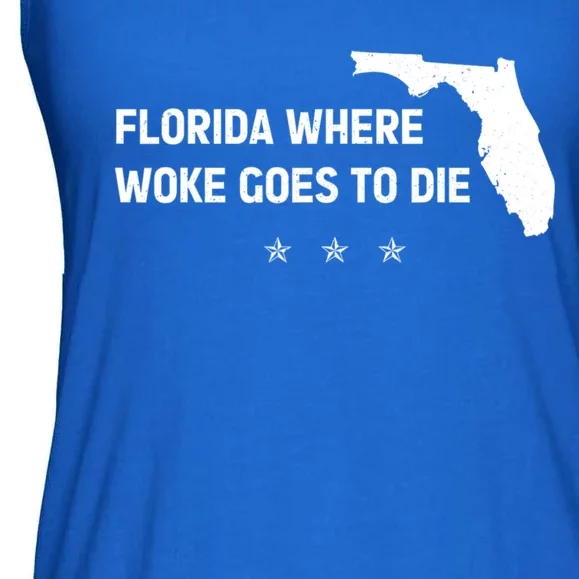 Florida Is Where Woke Goes To Die Funny Ladies Essential Flowy Tank