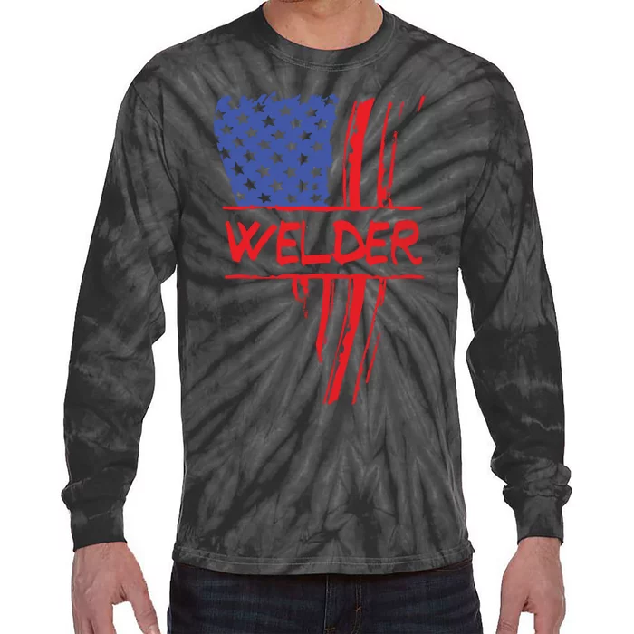 Funny If Welding Was Easy L For Welder Dad Welding Tie-Dye Long Sleeve Shirt