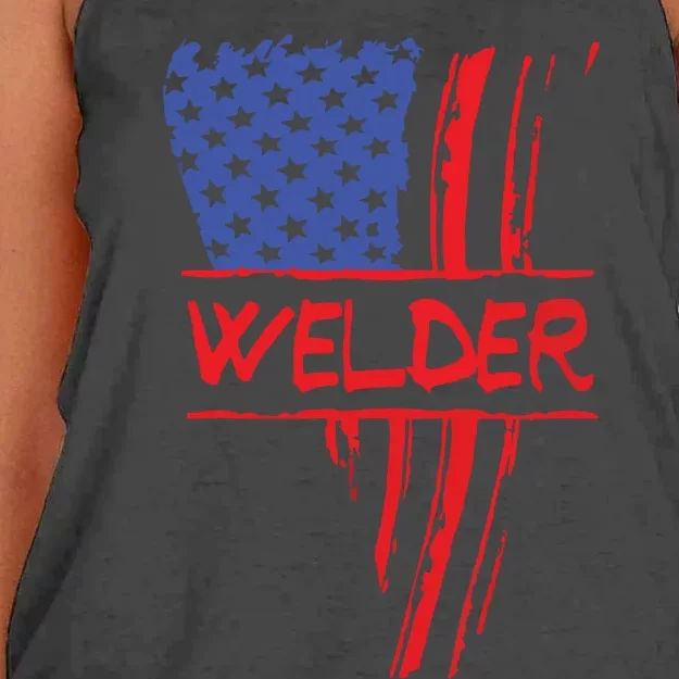 Funny If Welding Was Easy L For Welder Dad Welding Women's Knotted Racerback Tank