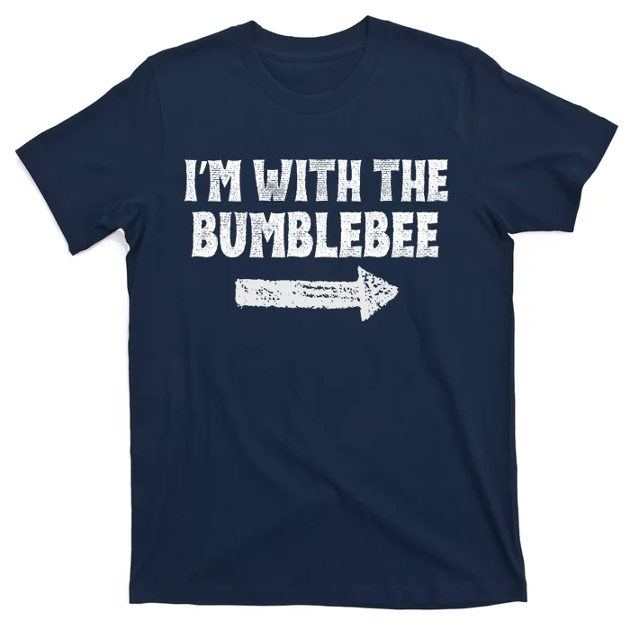 Funny I’m With The Bumblebee Costume Halloween Matching Couple T-Shirt