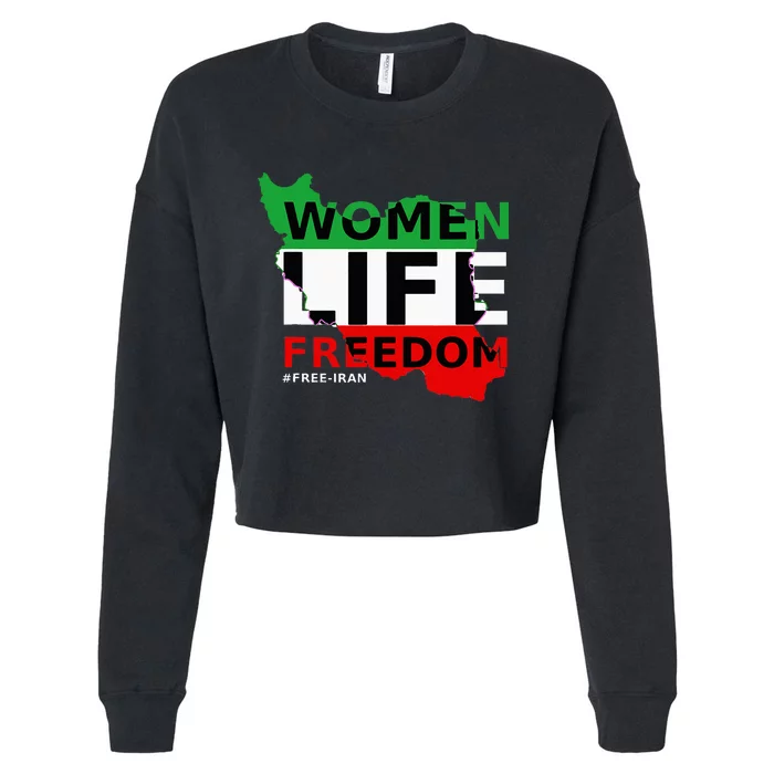 Free Iran Women Life Freedom Stand With Persian WomenIran Cropped Pullover Crew