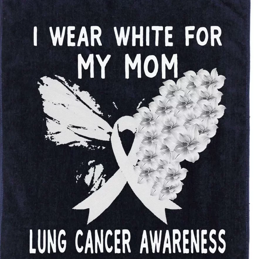 Funny I Wear White Ribbon Lung Cancer Awareness Platinum Collection Golf Towel