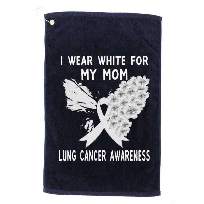 Funny I Wear White Ribbon Lung Cancer Awareness Platinum Collection Golf Towel