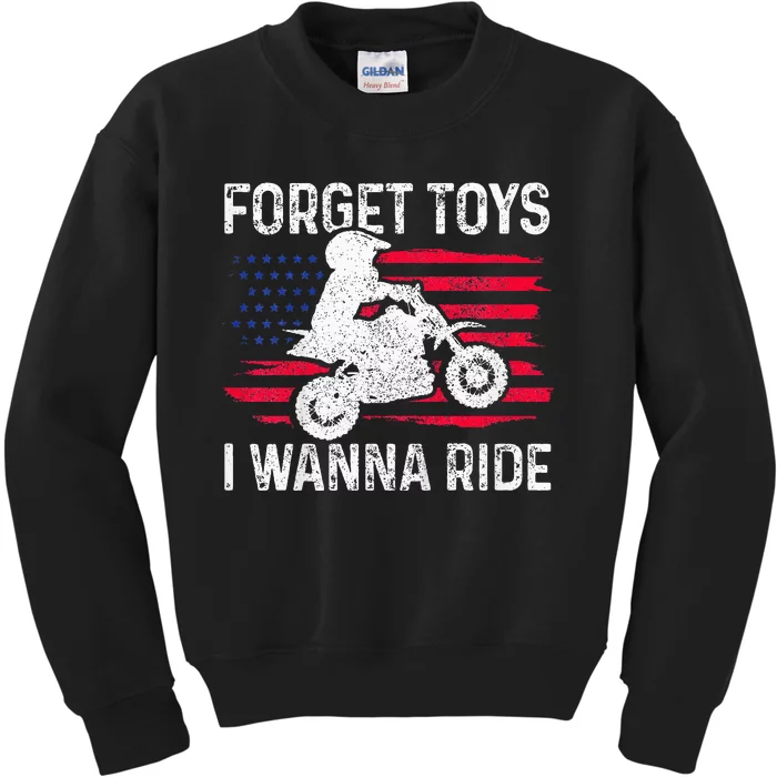 Forget I Wanna Ride Motocross Dirt Bike Mx Racing Kids Sweatshirt