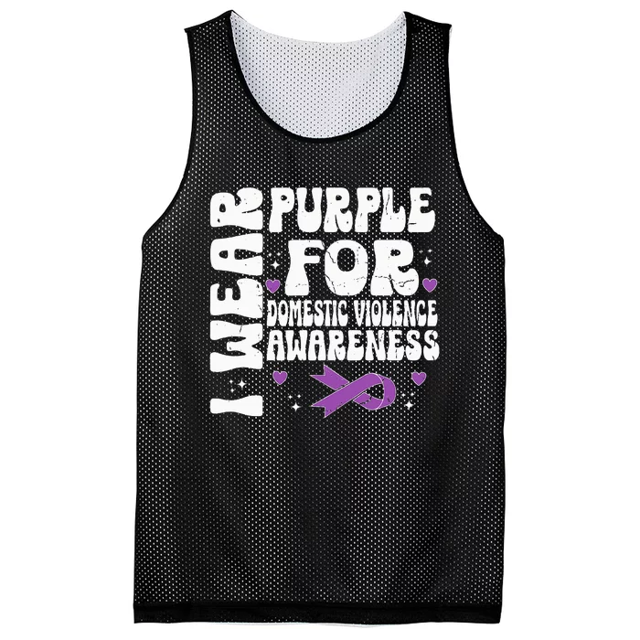 funny I Wear Purple Domestic Violence Awareness Mesh Reversible Basketball Jersey Tank