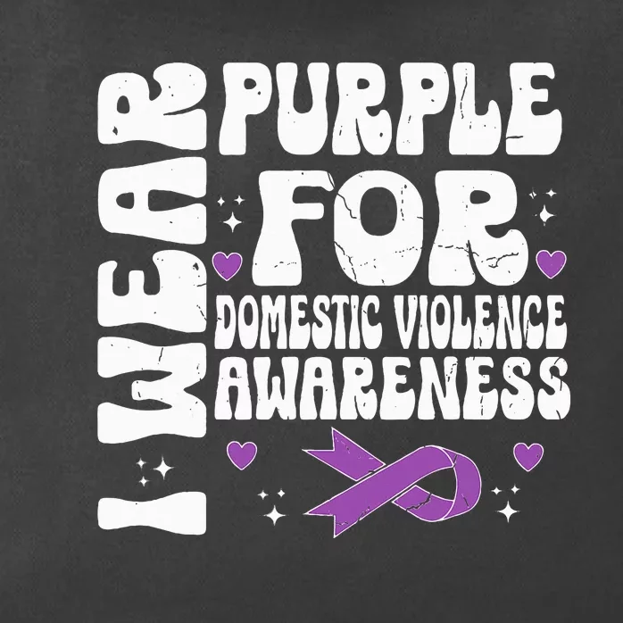 funny I Wear Purple Domestic Violence Awareness Zip Tote Bag